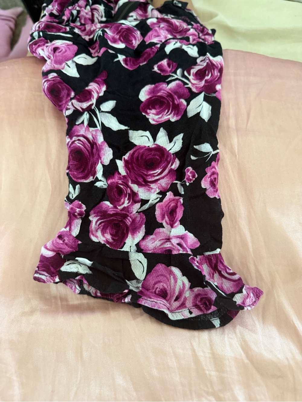 Floral Black & Magenta Women's Blouse - Picture 5 of 7